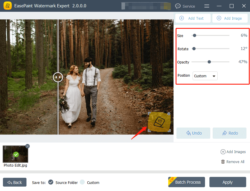 Image Watermark Settings